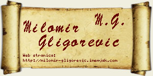 Milomir Gligorević vizit kartica